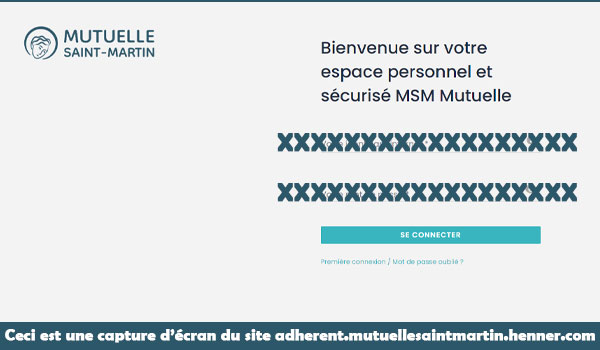 Identification sur le site mutuellesaintmartin.fr